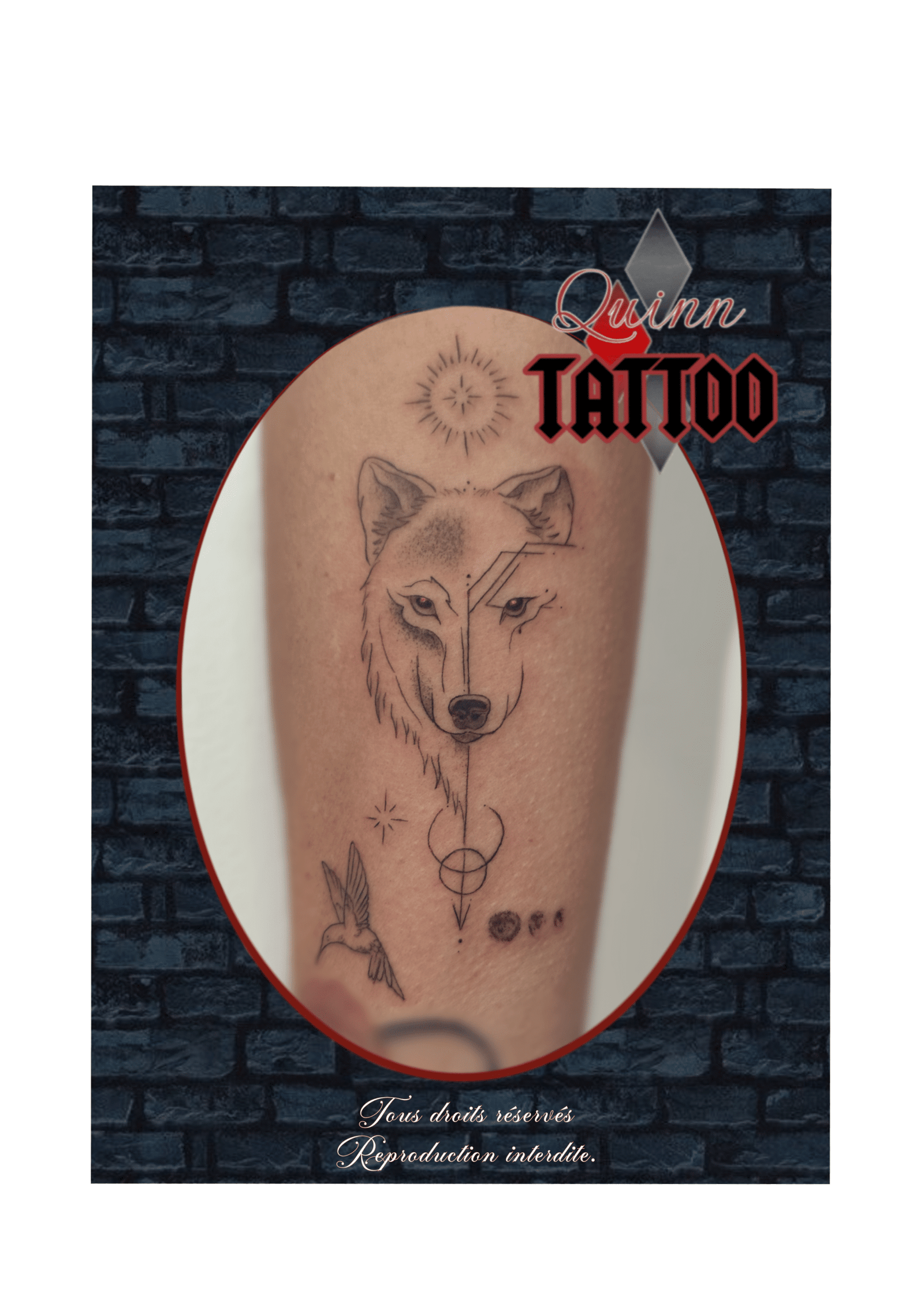 tattoo loup géométrique