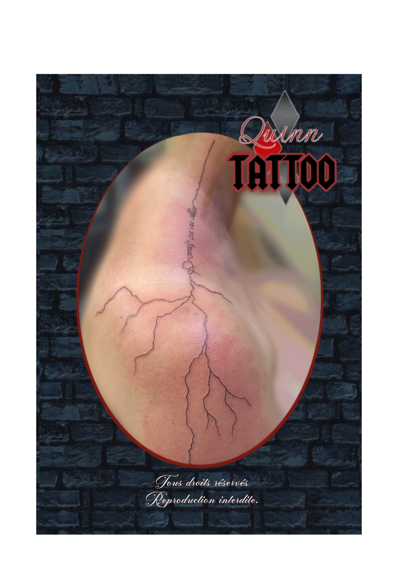 tatouage en freehand sur l'épaule d'une femme pendant la convention de Montbéliard