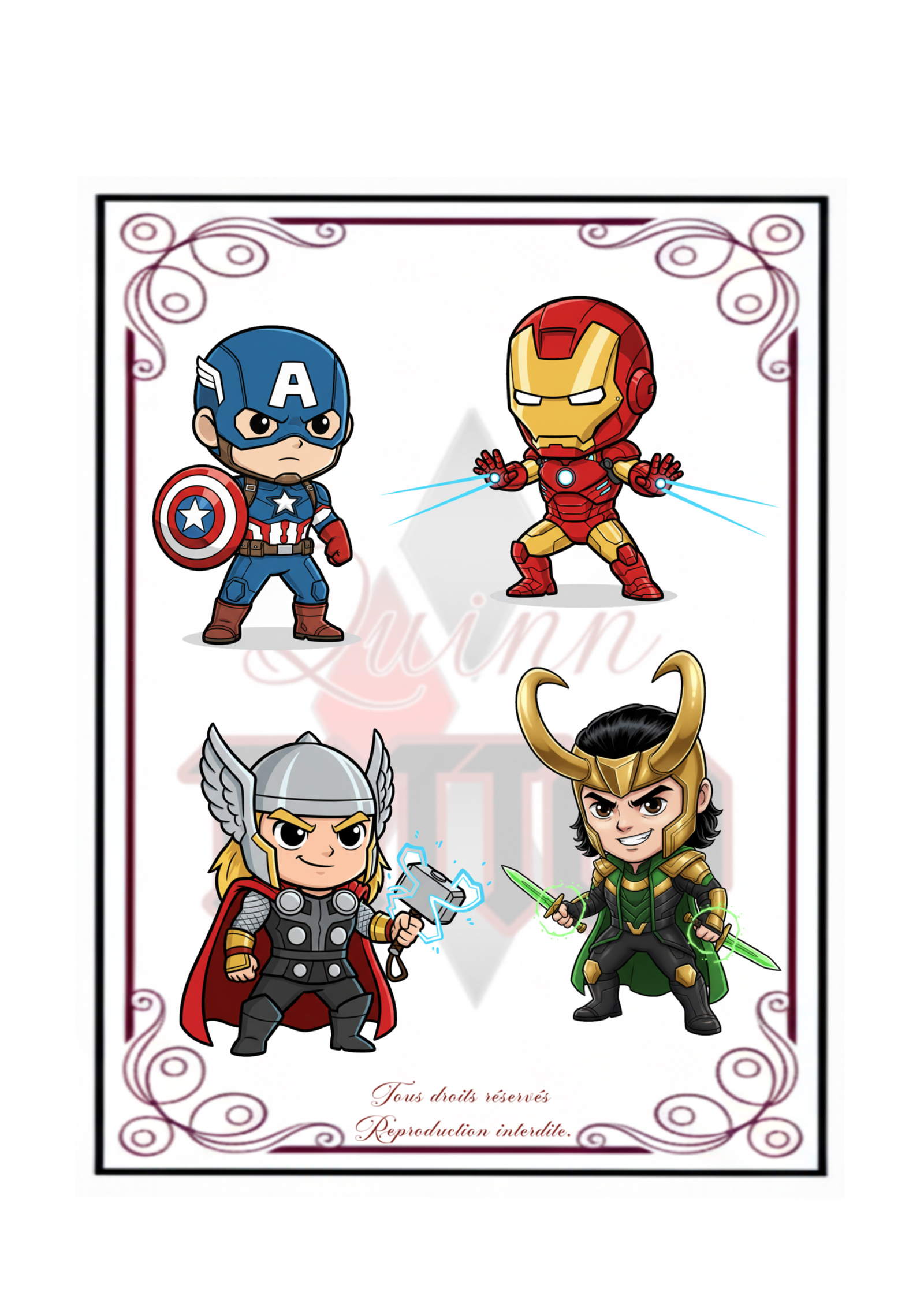 🦸‍♂️ Flash Tattoo Marvel : Les Avengers en version Chibi
Rejoignez l'équipe des super-héros avec cette nouvelle série de flashs tatouages inspirée de l'univers Marvel. Retrouvez Captain America, Iron Man, Thor et le malicieux Loki dans un style 