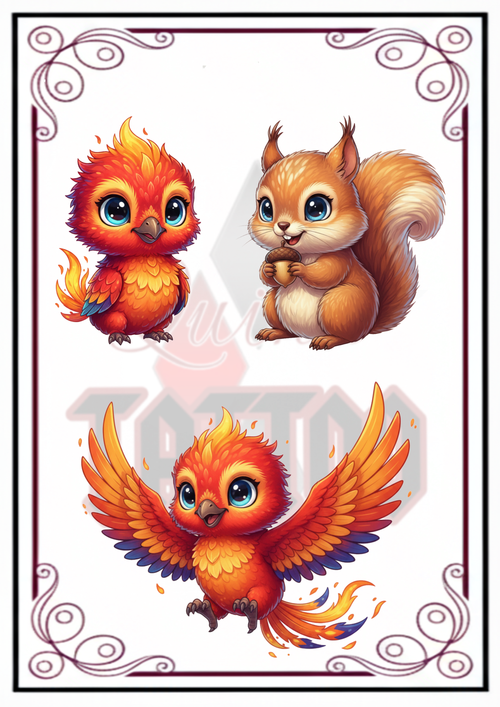 Flashs Tatouage Kawaii à Augy (89) : Phénix & Écureuil
Mettez de la couleur et de la magie dans votre vie avec ces nouveaux flashs disponibles chez Quinn Tattoo ! Des illustrations