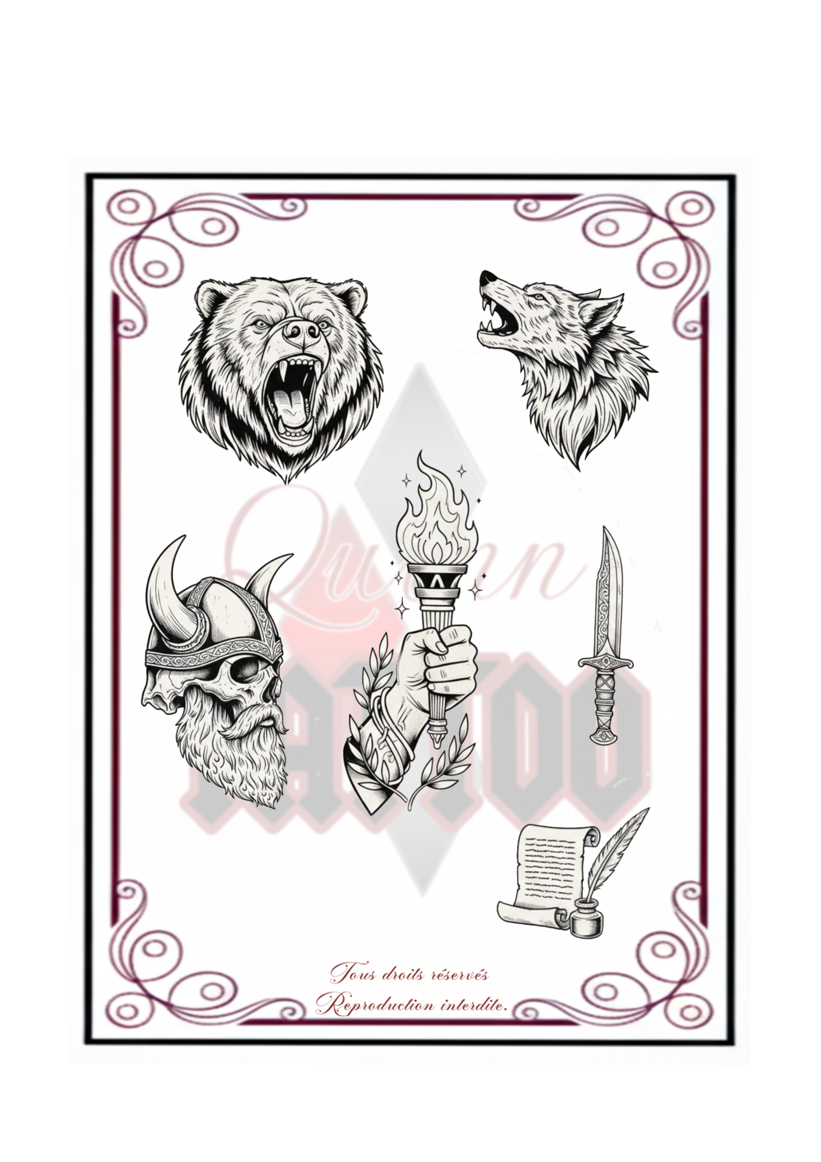 Flash Tatouage Viking & Animaux Totems à Augy (89)
Affirmez votre force avec ces nouveaux flashs disponibles chez Quinn Tattoo. Une série puissante mêlant mythologie nordique et nature sauvage, toujours avec la finesse et délicatesse du trait :Guerriers & Symboles : Crâne de viking barbu, dague runique, parchemin et flambeau.Animaux Sauvages : Ours rugissant et loup hurlant, symboles de protection et de liberté.✨ Réalisez votre projet dans une ambiance cosy au calme à Augy (89290), tout près d'Auxerre.📩 Réservation sur RDV : Contactez-moi via quinntattoos.fr ou directement en DM.