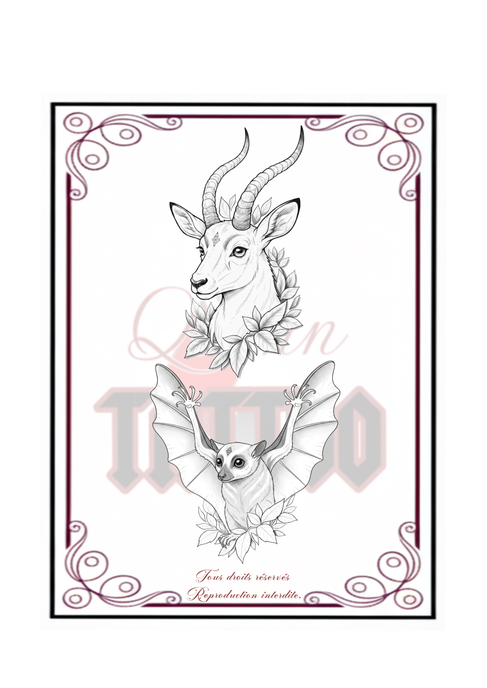 Flash Tatouage Bouquetin & Chauve-souris à Augy (89)
Découvrez mes nouveaux flashs disponibles chez Quinn Tattoo, mêlant faune sauvage et poésie florale. Réalisés avec finesse et délicatesse, ces motifs sont prêts à devenir vos futurs tatouages uniques :Le Bouquetin : Un portrait majestueux orné de fleurs, symbole de force et de liberté.La Chauve-souris : Une pièce aérienne et mystique, travaillée tout en détails pour un rendu élégant.✨ Venez profiter d'une séance dans une ambiance cosy au calme au sein de mon shop situé à Augy (89290), proche d'Auxerre.📩 Réservation sur RDV : Contactez-moi via quinntattoos.fr ou directement par message privé.